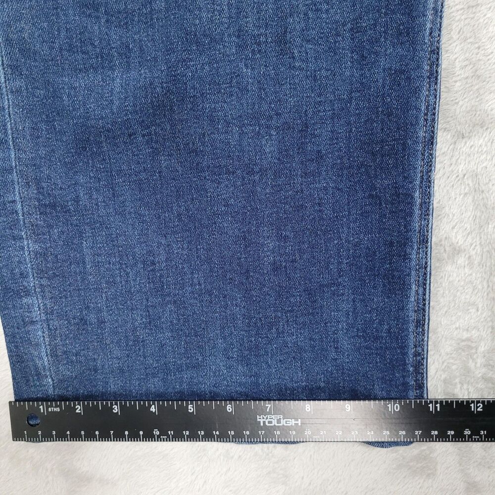 Oneso Wide Leg Jeans Womens 28 Blue Med Wash Relaxed Distressed Stretch Denim - Picture 5 of 10